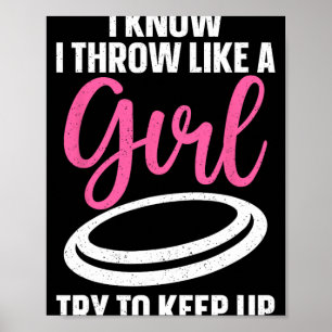 Poster Conception de disque de golf cool pour femmes fill