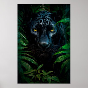 Poster Conception de faune de jungle de panthère noire my