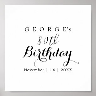 Poster Conception de fête d'anniversaire en typographie m