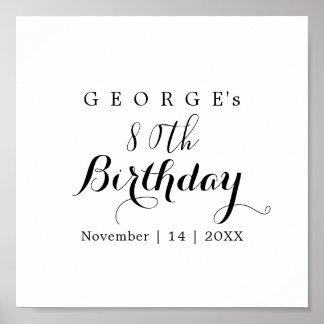 Poster Conception de fête d'anniversaire en typographie m