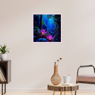 Poster Conception de Fleur de Jungle Lumineuse Mystique