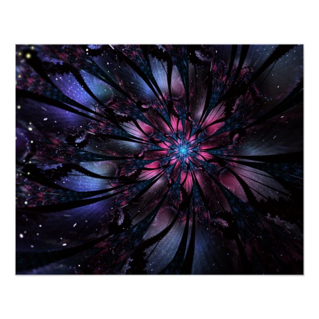 Poster Conception de fleur fractale abstraite.  (Devant)