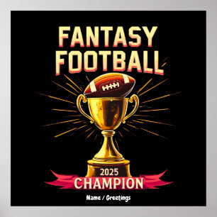 Poster Conception de football de champion drôle de footba