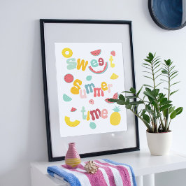 Poster Conception de fruits sucrés d'été.