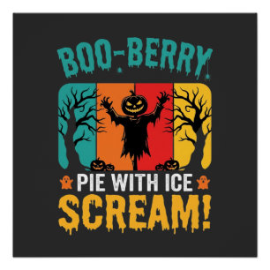 Poster Conception de glace de Halloween pour tarte Boo-Be
