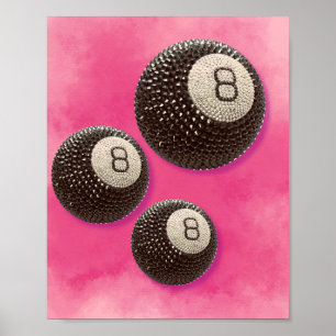 Poster Conception de glamour de boule 8 scintillante, cha