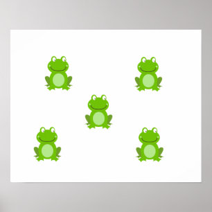 Poster Conception de grenouilles d'été - Grenouilles mign