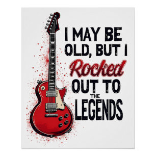 Poster Conception de guitare rock rétro Musique classique