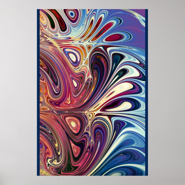 Poster Conception de jaillissement abstrait (Devant)