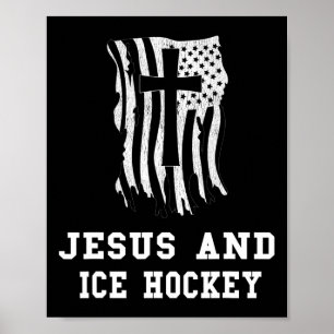 Poster Conception de Jésus et de hockey sur glace Fan chr