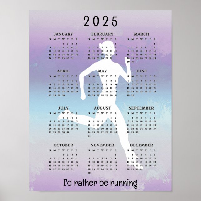 Poster Conception de jogging en course à pied Calendrier  (Devant)