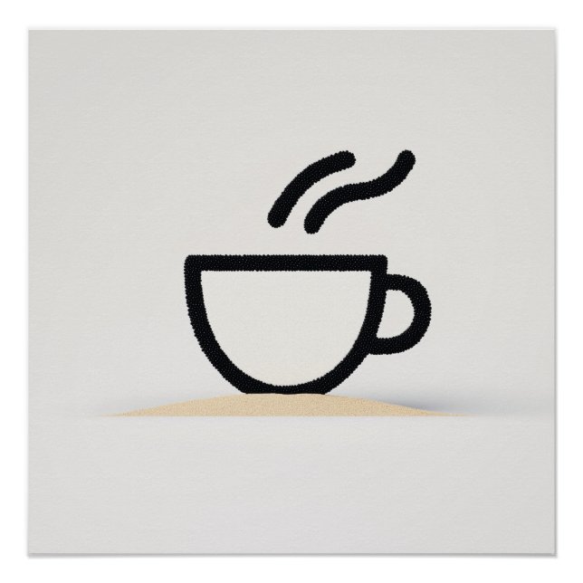 Poster Conception de la coupe de café Abstraite (Devant)