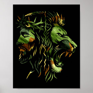 Poster Conception de la foi camouflage couronne Jésus lio