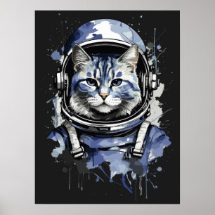 Poster Conception de l'astronaute bleu