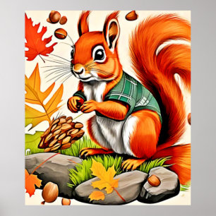 Poster Conception de l'écureuil de forêt