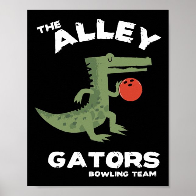 Poster Conception de l'équipe de bowling Alley Gators (Devant)