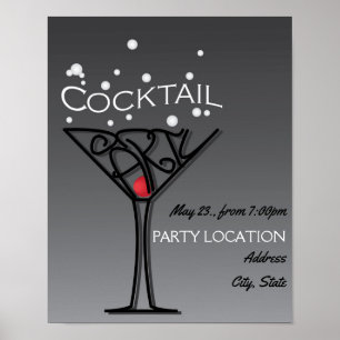 Poster Conception de l'invitation à la soirée Cocktail