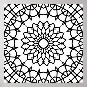 Poster Conception de mandala d'étoile entrelacée en gras
