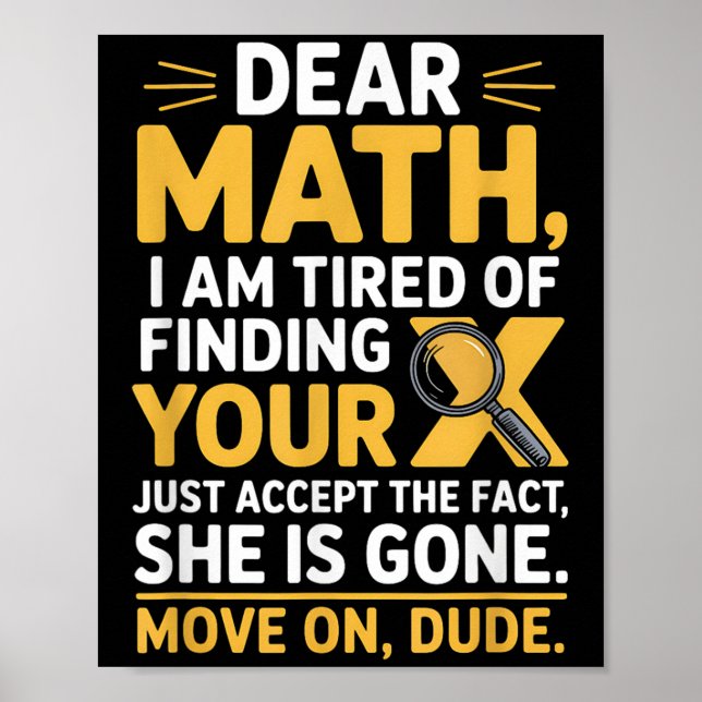 Poster Conception de maths drôle pour garçons filles prof (Devant)