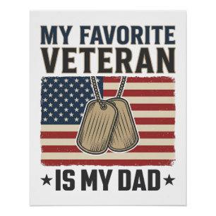 Poster Conception de médailles patriotiques pour papa vét