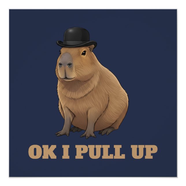 Poster Conception de mème de Capybara tendance et drôle (Devant)
