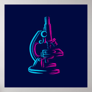Poster Conception de microscope coloré