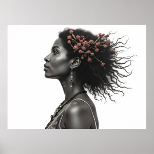Poster conception de mode de femme d'art africain