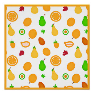 Poster Conception de motif de fruits exotiques