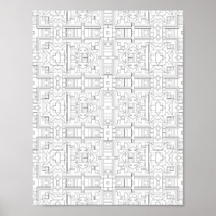 Poster Conception de motif de page de coloriage de grille