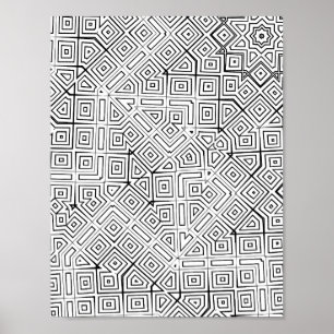 Poster Conception de motif de page de coloriage de grille