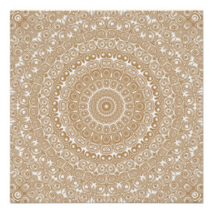 Poster Conception de motif mandala marron chameau