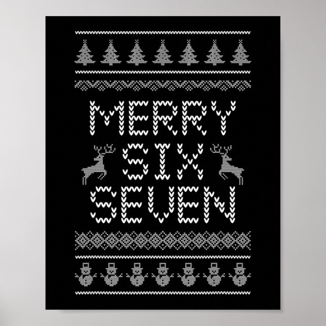 Poster Conception de Noël drôle joyeuse six sept 6 7 mème (Devant)
