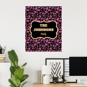 Poster Conception de nom de famille botanique rose person