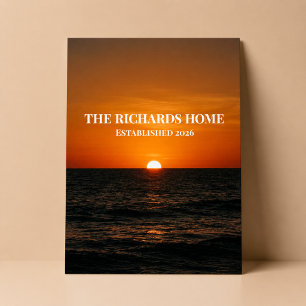 Poster Conception de nom personnalisé Sunset Ocean
