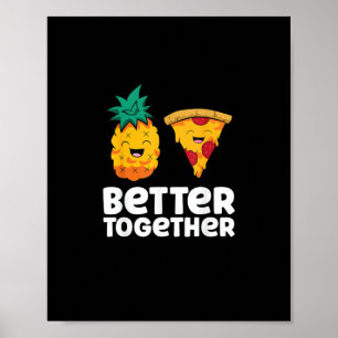 Poster Conception de nourriture amusante de pizza à l'ana