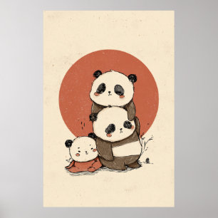 Poster Conception de pandas mignons