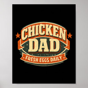 Poster Conception de papa poulet Ckyard éleveur de volail