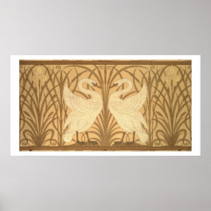Poster Conception de papier peint de cygne