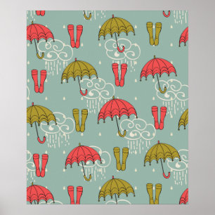 Poster Conception de parapluies de saison