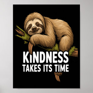 Poster Conception de paresseux mignon pour amateur de par