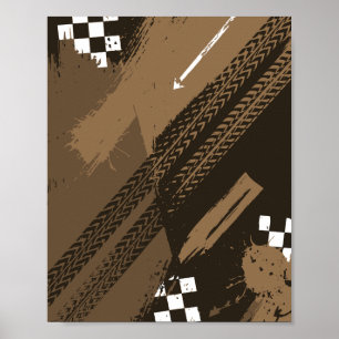 Poster Conception de pistes de course et d'effets de boue