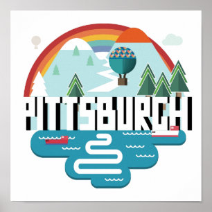 Poster Conception de Pittsburgh, paysage urbain de la