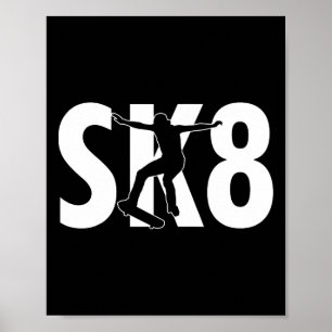 Poster Conception de planche à roulettes cool Sk8 Astuces