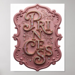 Poster Conception de PRINCESSE en or élégante