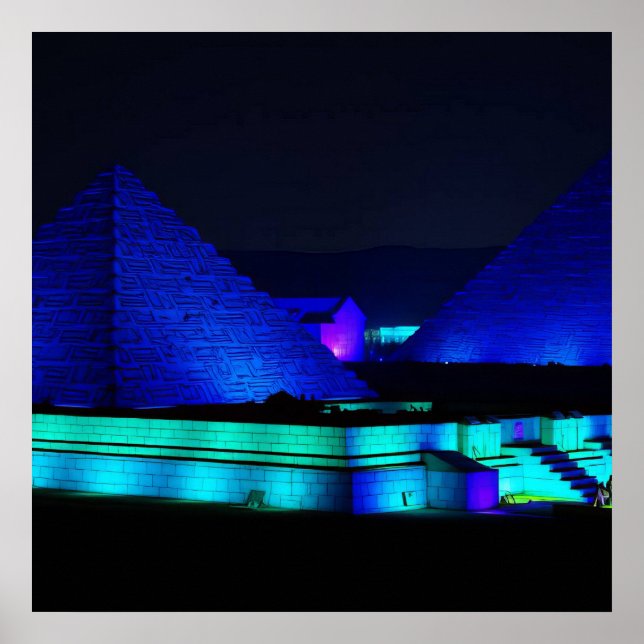Poster Conception de pyramides bleues  (Devant)