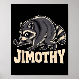 Poster Conception de Raton Laveur Jimothy Rétro 80s