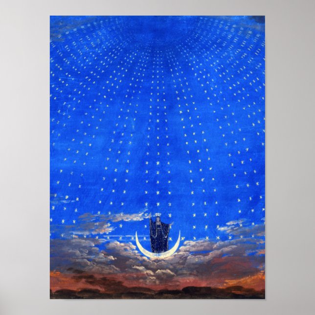 Poster Conception de scène pour l'opéra de Mozart, Flûte  (Devant)