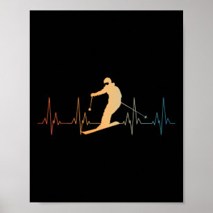 Poster Conception de ski drôle pour hommes femmes amateur