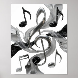 Poster Conception de slogan Crisp Silver MUSIC IN MOTION