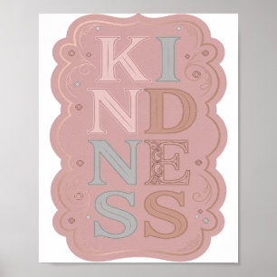 Poster Conception de slogan de gentillesse gris spirituel